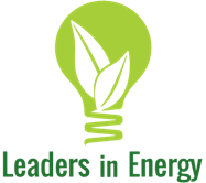 image of green lightbulb with overlapping leaves inside Leaders in Energy